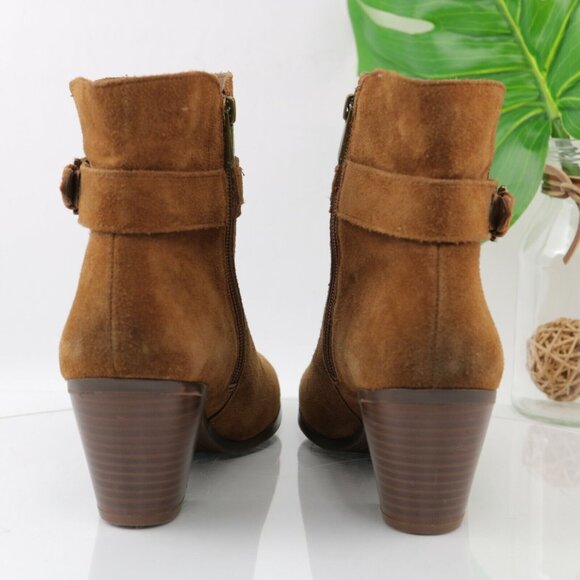 Sam Edelman Womens Lynne Boot Size 10 Camel Suede  Block Heel Ankle Strap Boho - Picture 6 of 12